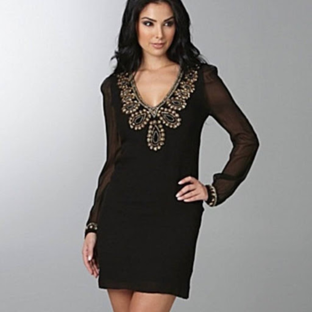 French connection black sequin dress